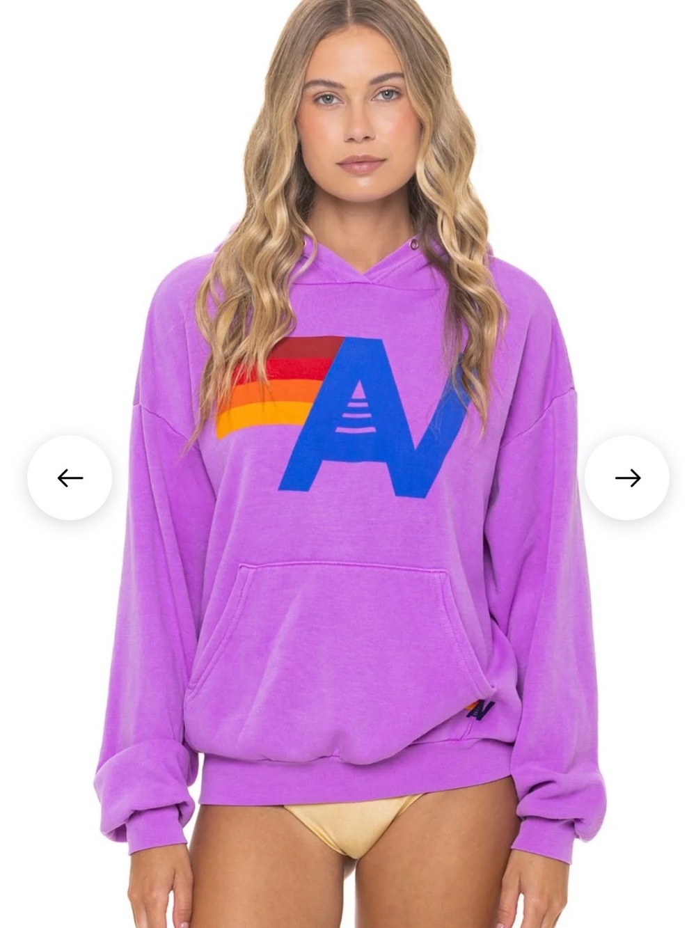 Aviator Nation Purple Logo Hoodie with Rainbow Accent. Brand new in bag